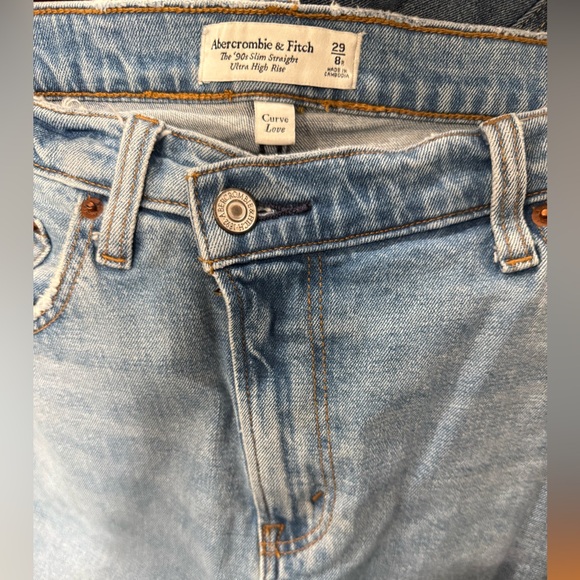 Abercrombie & Fitch Curve Love Ultra High Rise 90s Slim Straight Jean, sz. 29/8r - Picture 7 of 10
